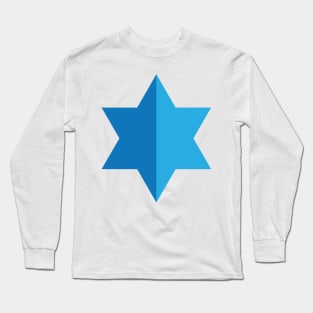 Blue Geometric shapes Triangle star of david Long Sleeve T-Shirt